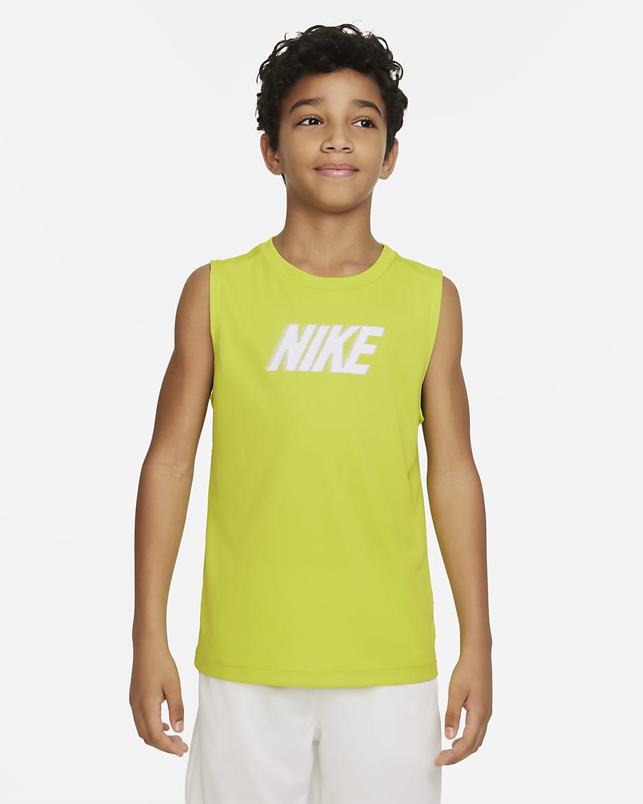Nike Dri FIT Multi Big Kids Boys Sleeveless Training Top. Nike